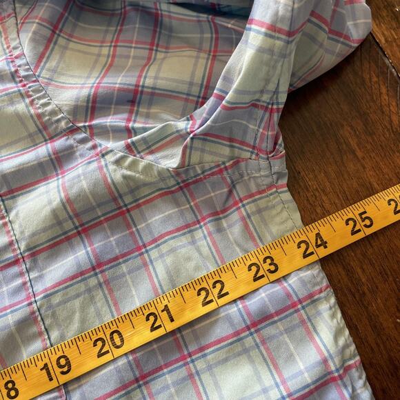 Vineyard Vines Shirt Mens XL Green Blue Red Plaid OTG Performance brrr Cooling - Picture 9 of 10